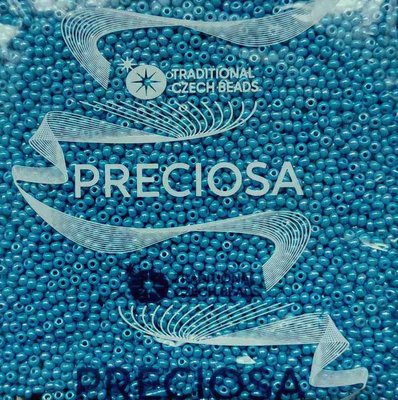 64050 Бисер чешский 50г, "PRECIOSA", №10, голубой, непрозрачный, слегка-радужный. 64050 фото