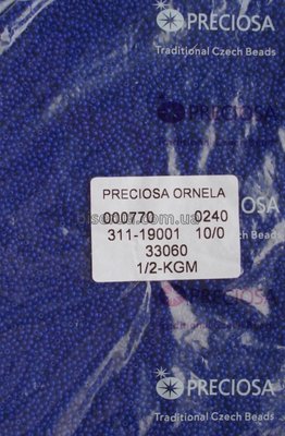 33060 Бисер чешский 50г, "PRECIOSA", №10, тёмно-синий, непрозрачный. 33060 фото