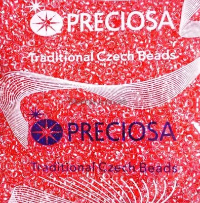 38998 Бисер чешский 50г, "PRECIOSA", №10, коралловый, прозрачный, окрашенный внутри. 38998 фото
